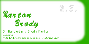 marton brody business card