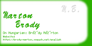 marton brody business card